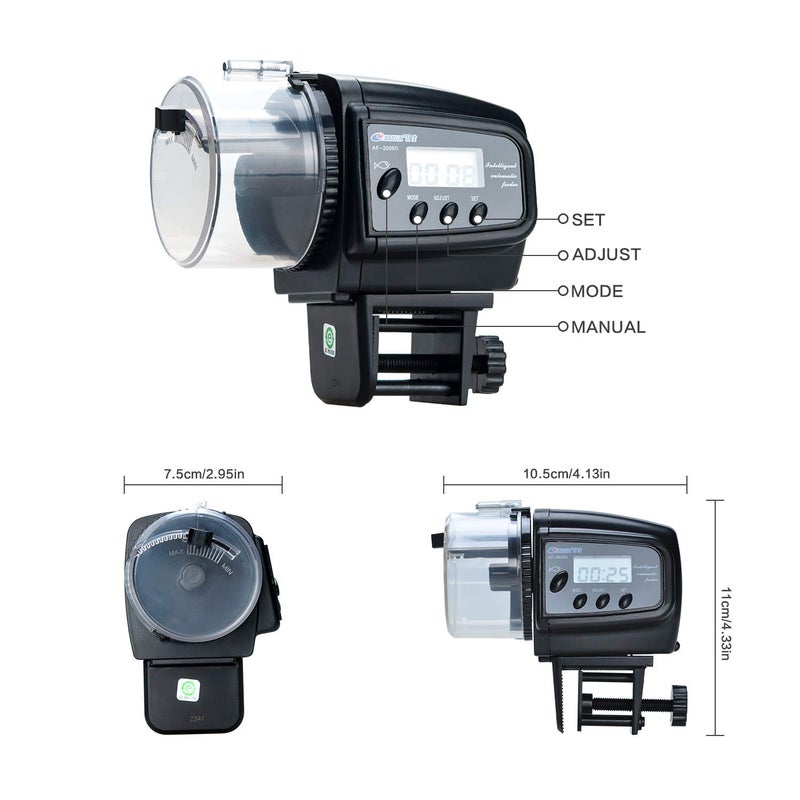 Lychee Aquarium Fish Feeder Vacation Aquarium Automatic Fish Food Dispenser Tank Feeder Timer Auto Feeders for Holiday Vacation Fish Dispenser (AF-2009) - Image 4